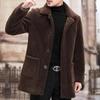 Men's Faux Lambskin Jacket - Short Lapel Coat for Autumn/Winter