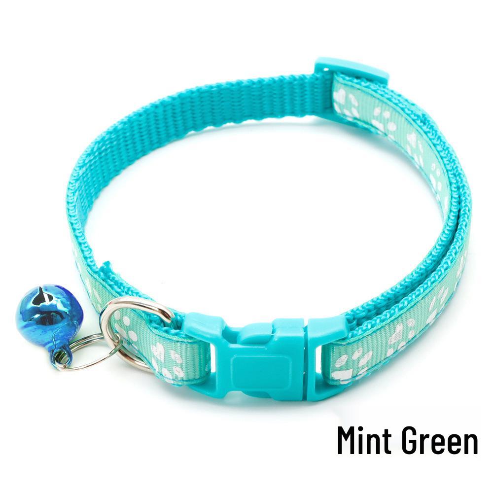 Adjustable Safety Pet Collar with Bell and Dog Paw Pattern for Cats & Dogs