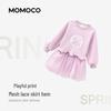 MOMOCO Girls' Sweet Long Sleeve A-Line Dress