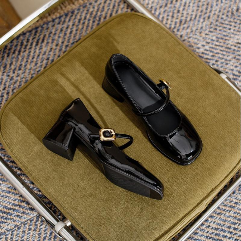 Fashion New High Heel Leather Shoes Shallow Mouth Sexy Pump Sandals Ladies Mary Jane 2025 Spring Crossdressers