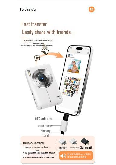 HD Digital Mini Camera for Students & Kids - Selfie & Beauty Features
