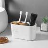 Bamboo Toothbrush Holder for Electric Toothbrushes - 5 Slot Bathroom Counter Organizer with Toothpaste Compartment