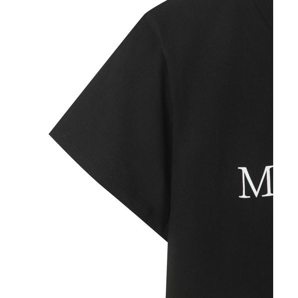 Matin Kim Solid Color Cropped T-Shirt With Logo Women tops Black MK2600TS741VBB