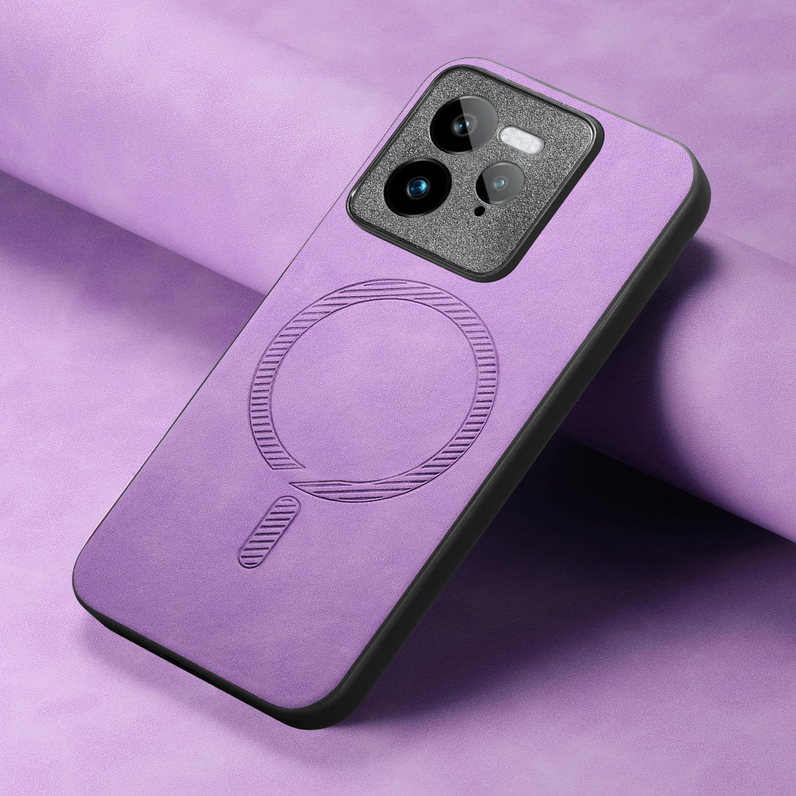 

Для Realme GT 7 Pro Чехол для Magsafe Magnetic Business Leather Back Cover для Realme GT7 Pro GT5 Neo 5 SE GT7pro Ударопрочный чехол для беспроводной зарядки Realme GT 7 pro фиолетовый