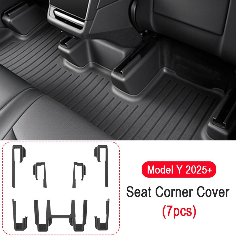 

For Tesla Model Y Juniper 2025 Under Seat Corner Guard Seat Slide Rails Protector Cover Anti-Kick Decor Flocking Car Accessories