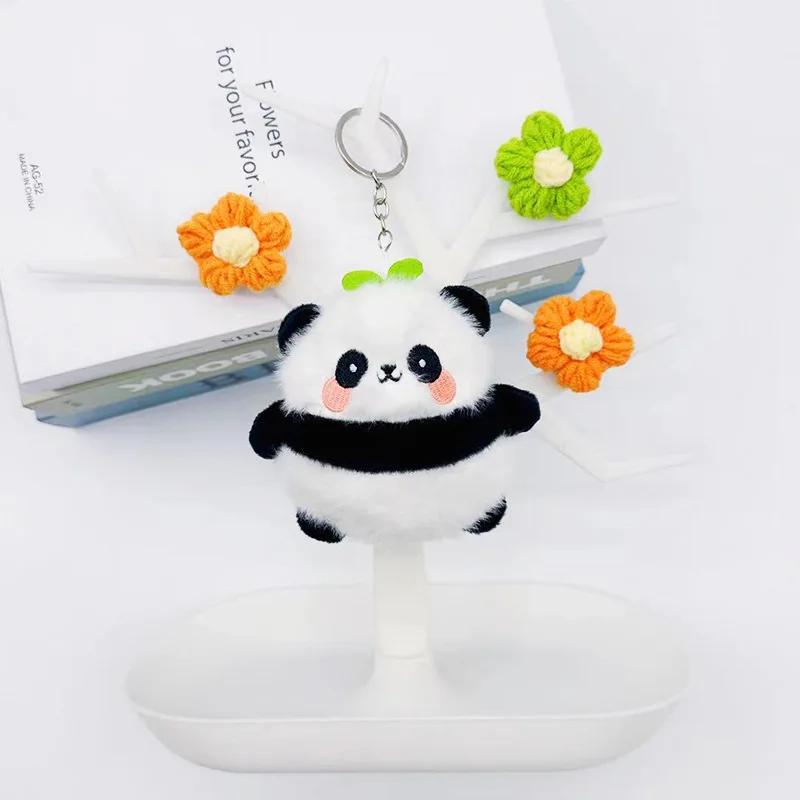 Cute 11cm Panda Plush Plaything Compact Pendant Stuffed Animals Soft Doll Fluffy Bag Pendants children Birthday Present Keychain