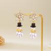 Snowflake Christmas Earrings Rhinestone Xmas Dangle Earrings Fashion Snowman Earrings  Women