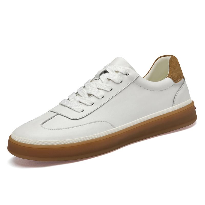 Fashion Genuine Leather Black White Shoes Men Casual Shoes Cool Street Young Sneakers Versatile Male Skateboard Footwear Tenis Masculino