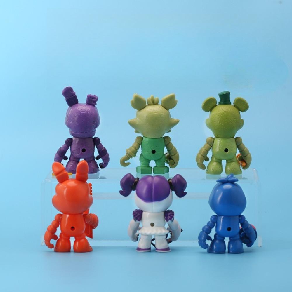 6Pcs Fnaf Five Nights At Freddy'S Action Figures With Detachable Mask Collection Toys Birthday Gift