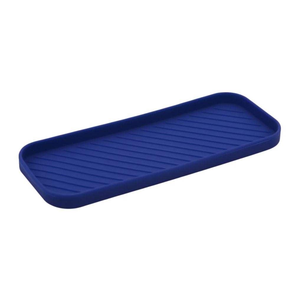 Simple Sink Organizer Non-Slip Draining Pad Bathroom Organizer Silicone Drain Tray  Bathroom