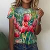 Summer Women 3D Floral Plants Printing T-Shirt Fashion Tops Tees Ladies Casual Short Sleeve Clothing Female Vintage Streetwear
