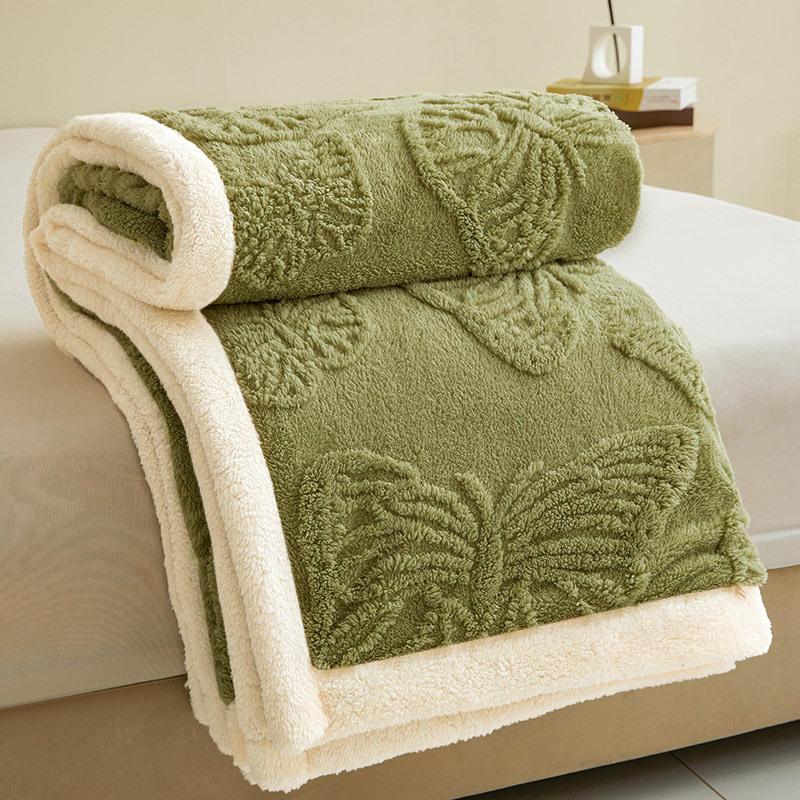 Soft and Comfortable Quilt Cover Sofa Nap Blanket Tafu Velvet Double-layer Autumn and Winter Warm Thickened Blanket