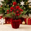 Miniature Christmas Table Decoration Fabric Mini Potted Christmas Tree  Holiday Display
