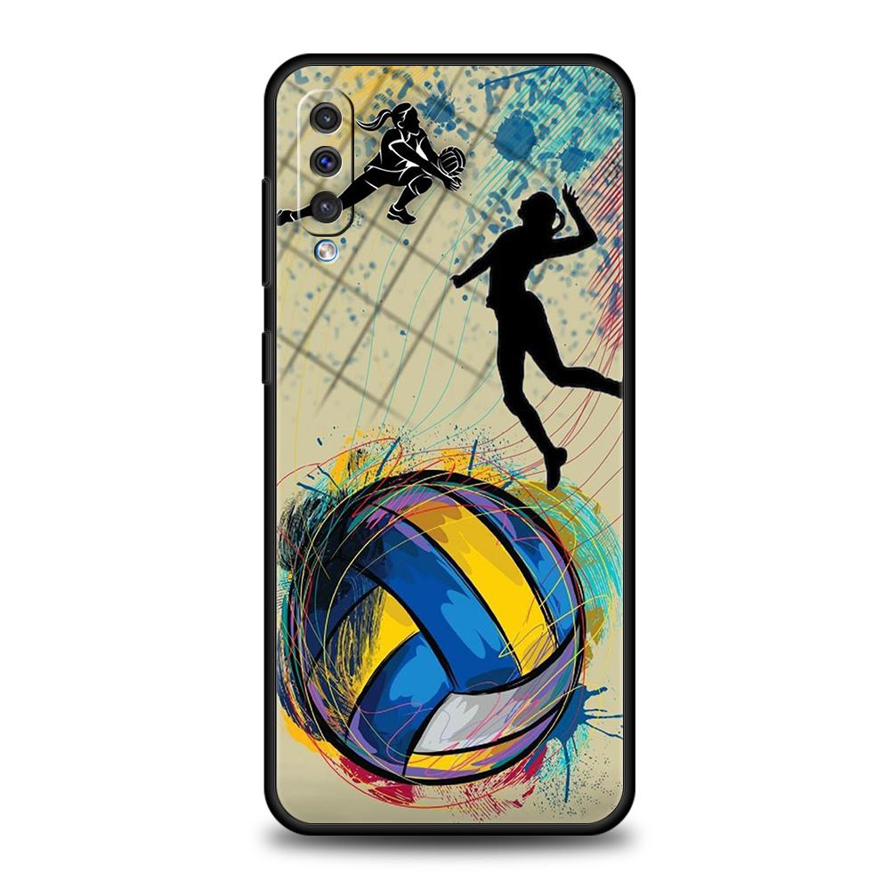 

Phone Case for Samsung Galaxy A56 A36 A26 A06 A16 A24 A36 A54 A14 A42 A22 A20 A12 A10 5G Soft TPU Shell Volleyball Painted Capas Samsung A70