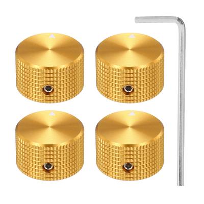 Uxcell Hliníkový potenciometr Univerzální knoflík pro ovládání hlasitosti a tónu pro a Mřížka 4 kusy knoflíků, 1/4" (6 mm) Kytara, Basa, 5/8"