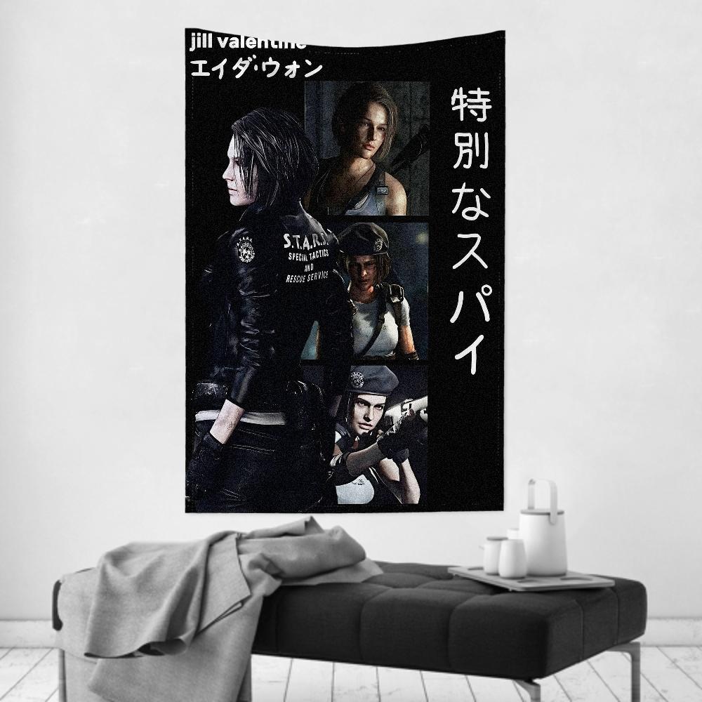 

Jill Valentine RResident GAME Evil Tapestry Room Decor Wall Cloth Party Hanging Background Room Decor Baby Room 74x94cm(29x37in)
