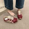 Leather Forrest Gump Shoes Women's 2025 New Autumn Fashion Versatile Casual Shoes Platform Heightening Sports Shoes Mesh Single Shoes