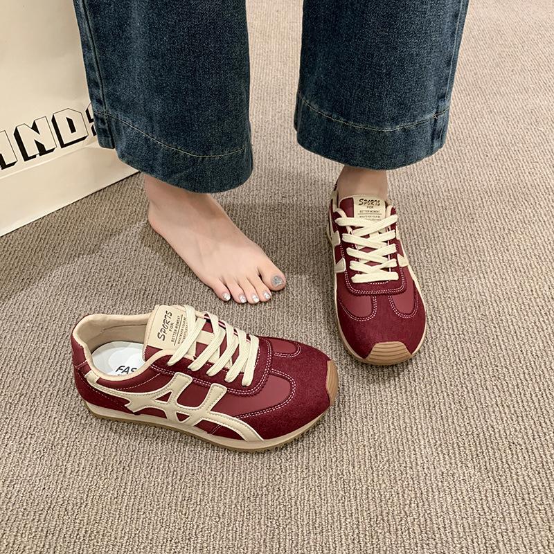 Leather Forrest Gump Shoes Women's 2025 New Autumn Fashion Versatile Casual Shoes Platform Heightening Sports Shoes Mesh Single Shoes
