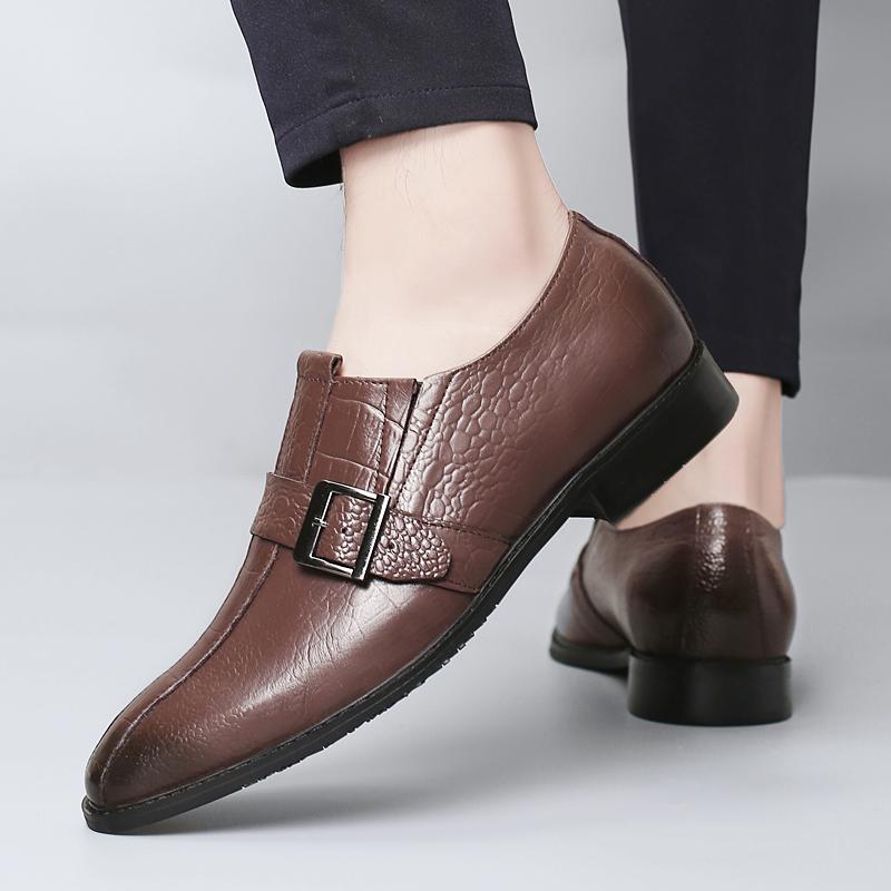 New Slip-on All-match Flats Casual Genuine Leather Men Dress Shoes Handmade Male Comfortable Loafers Mens Slip On Walking Shoes