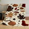 1PC Autumn LeavesOutdoor Flannel Blanket - Soft Plush Decor for Picnics, Camping, Bedroom, Playroom, Office, or Lunch Break 1342A