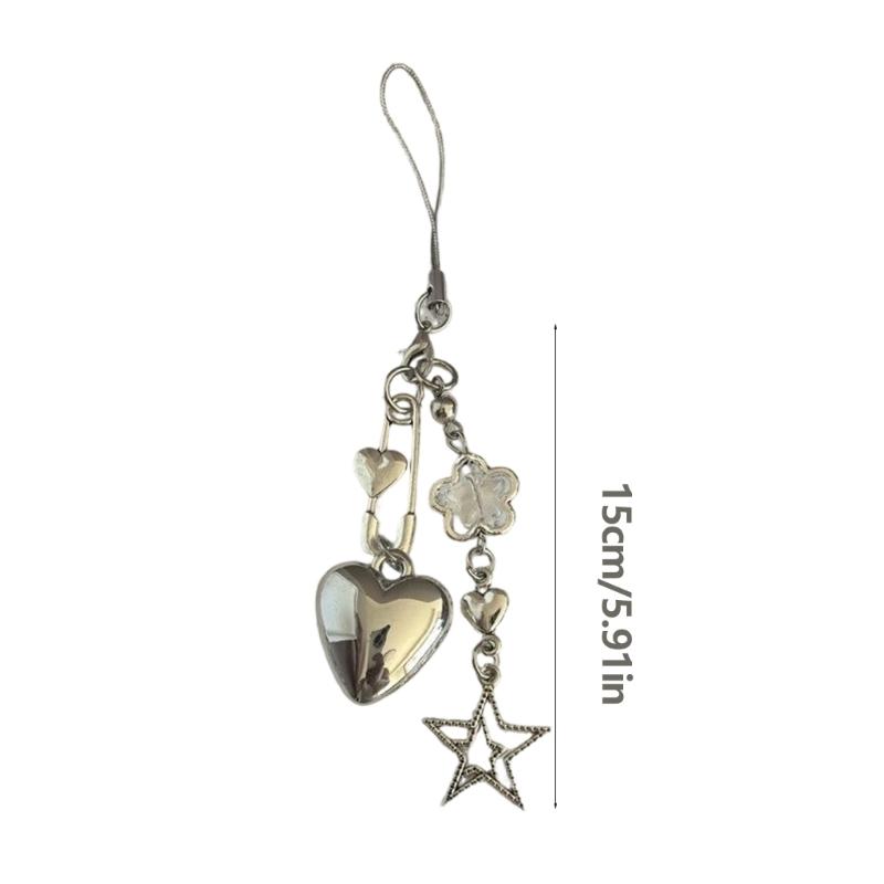 Lovely Miniature Music Accessory For Mobile Devices Delicate Handmade Musical Note and Heart Pendant Keychain
