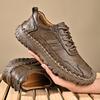 Spring large size soft-soled British style retro casual leather shoes