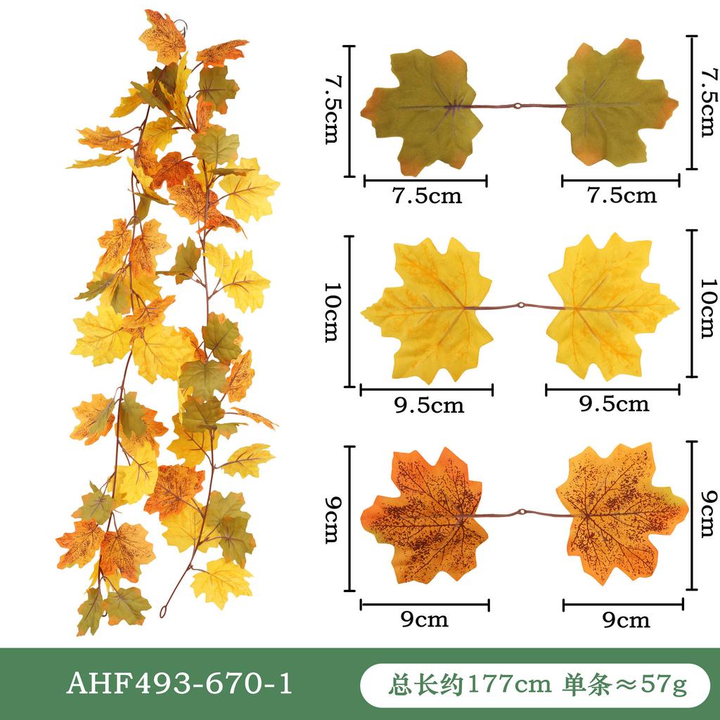 Fancyfamily 1PC Thanksgiving Simulation Maple Leaf Vine Wall Hanging Festival Home Decoration
