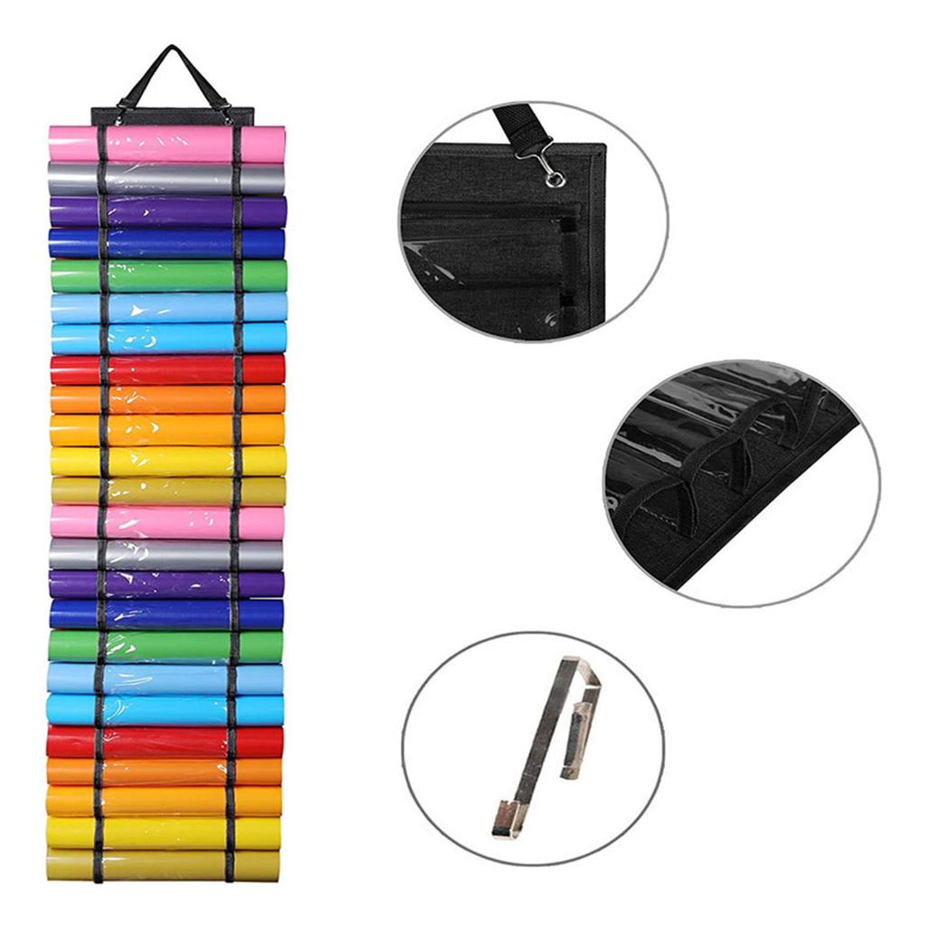 12/24 Grids Vinyl Storage Bag 12/24 Pockets Large Capacity Sturdy Hanging Rack for Closet Kitchen Bedroom