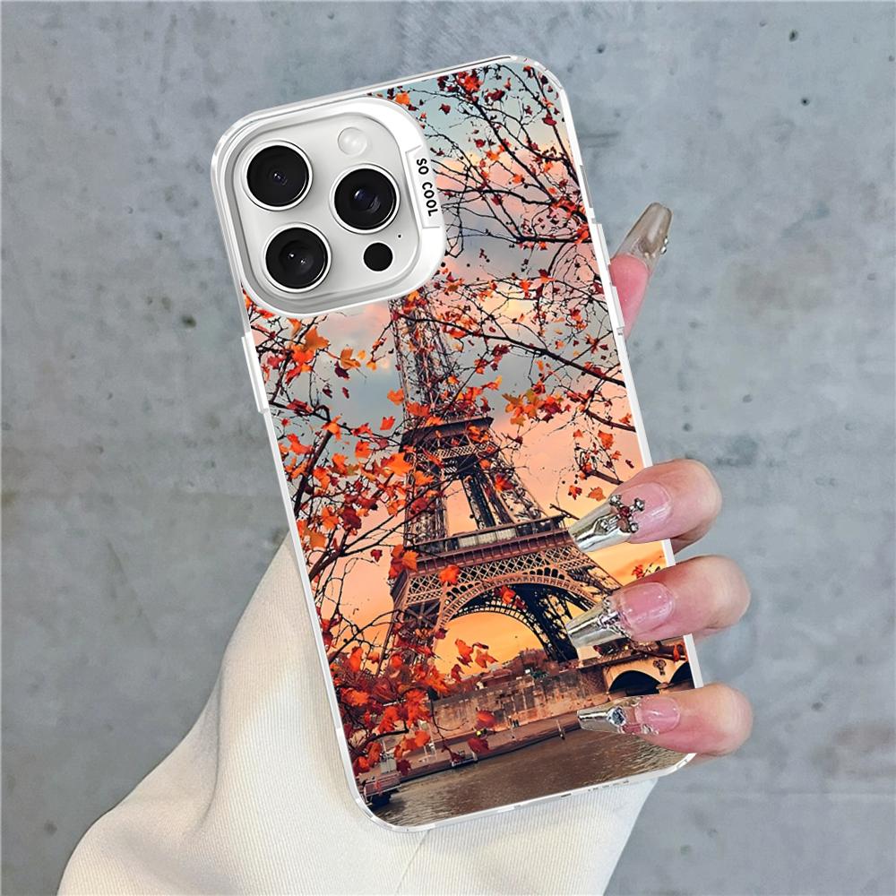 Paris Eiffel Tower Phone Case For IPhone 16 15 14 13 12 11 Pro Max X XR XSMAX 8 7 Plus Matte Shockproof Back Cover
