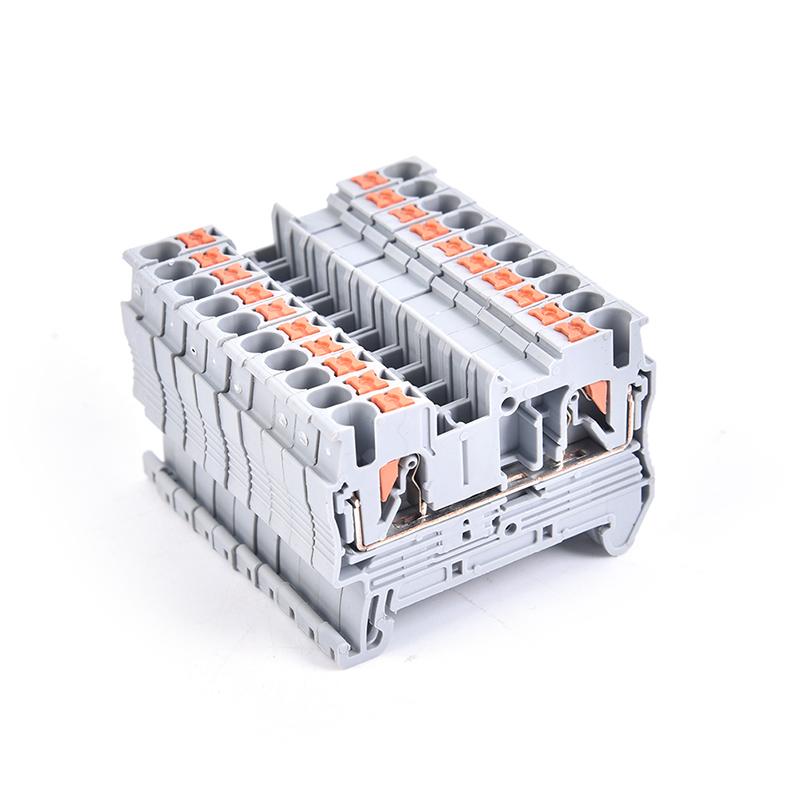 10ks Din Rail koncové bloky Pt-2.5 Push In Spring Bezšroubové