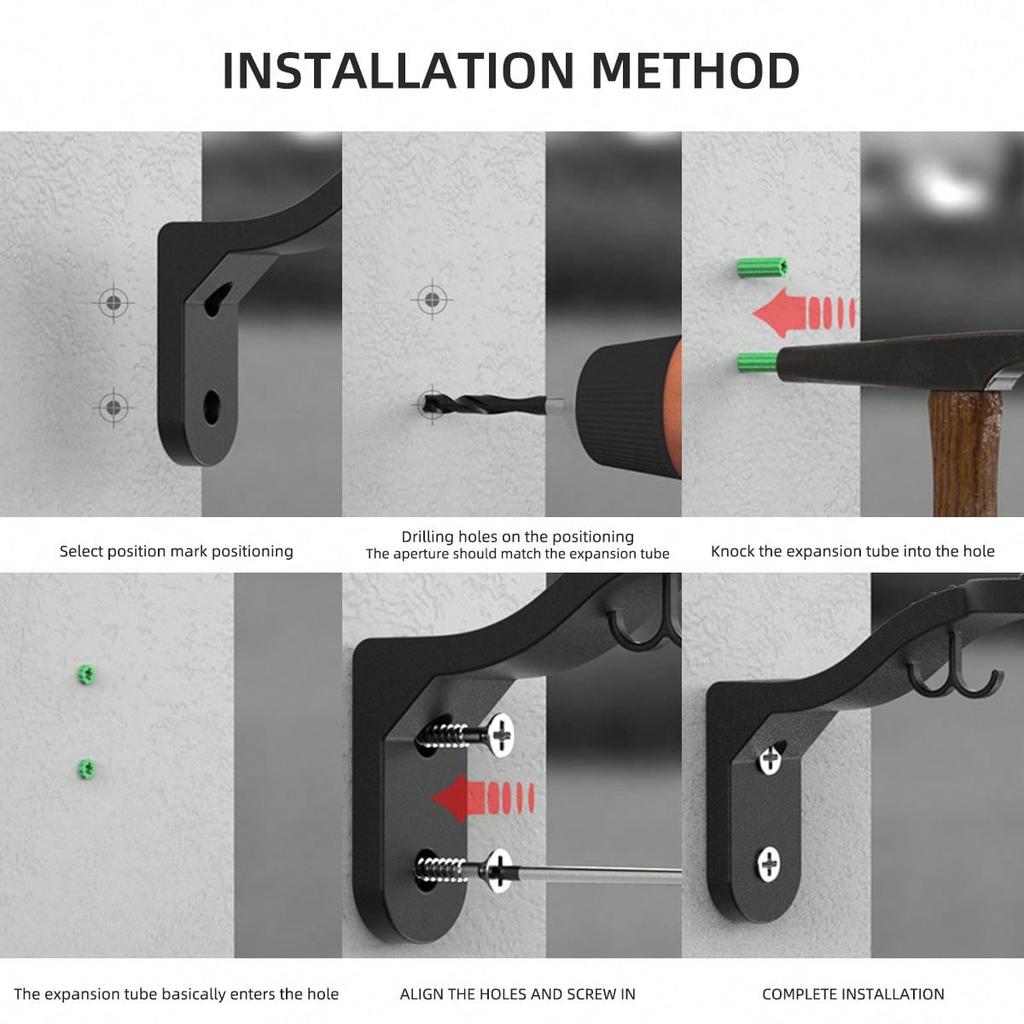 1/2PC Wall Mount Motorcycle Helmet Hook Racks Multifunctional Home Luggage Jacket Holders Black Sports Gear No-Drill Safe Hook