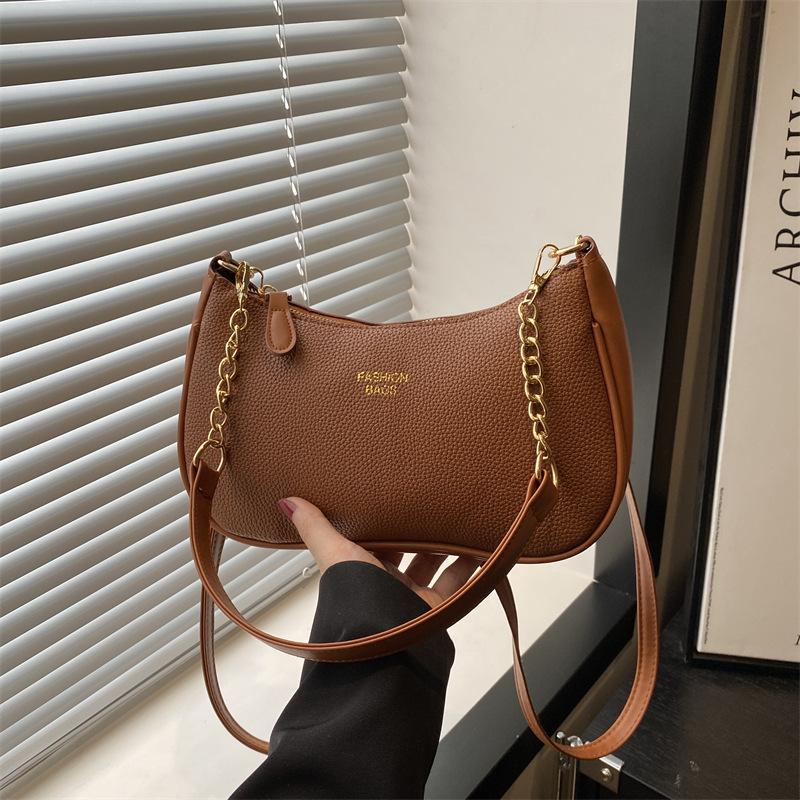 Underarm Bag Women's New Trendy Fashion Shoulder Handbag Texture Women's Spring Lychee Pattern Work Small Bag