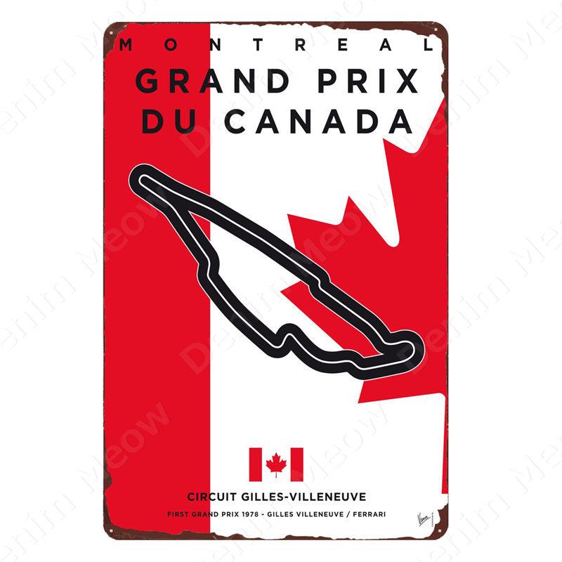 Vintage F1 Championship Metal Tin Sign, Racing Track Poster, Bar Cafe Club Wall Decoration, Grand Prix Circuit Iron Plaque,ZSS84