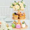 2/3 Tier Wood Round Cupcake Stand Clear Birthday Cupcake Stand Holder Dessert Display for Wedding Birthday Christmas Party