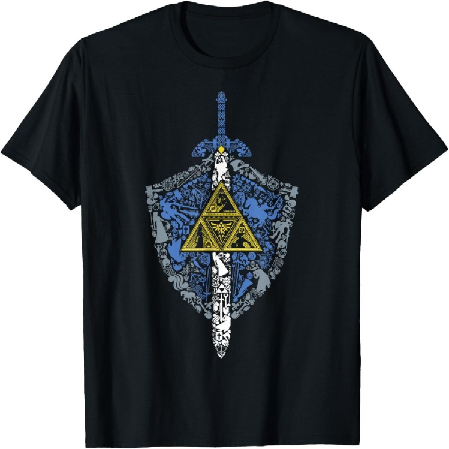 Nintendo Zelda Щит Хайлиан Иконки Стихий Графическая Футболка Футболка S