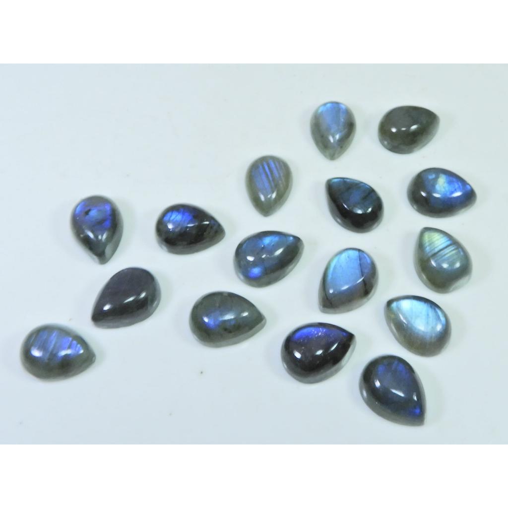 10X13MM Natural Labradorite Blue Fire Pear Cabochon Loose Gemstone 16Pcs Lot C-1128