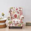 Stretch Print Wing Chair Cover Spandex Elastic Armchair Covers Europe Wingback Relax Sofa Slipcovers with Seat Cushion Cover