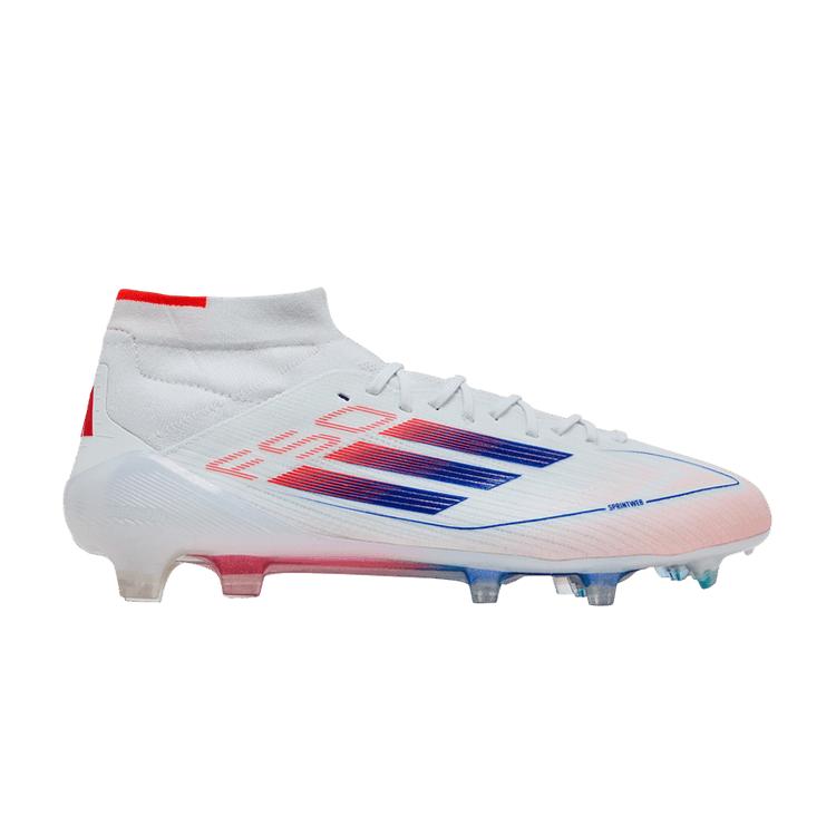 adidas F50 Elite Mid FG Cloud White Lucid Blue Solar Red (Women s) 40