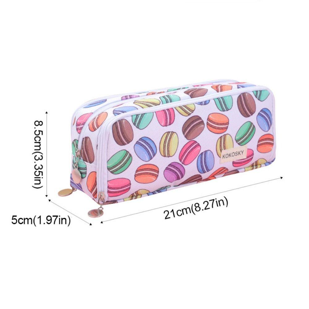 Zipper Pen Case 3 Compartment Pencil Pouch Portable Pencil Bag  Office