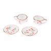 1Set/2Pcs 1:12 Dollhouse Miniature Cherry Ceramic Cup Saucer Kitchen Tableware Model Decor Toy Doll House Accessories