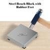 Steel Benches Block with Rubber Feet Square Stable Hammer Iron Anvils Metal Stamping Block Jewelry Making Supplies