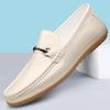 Fashion Fashionable New Men's Breathable Soft Soled Bean Shoes High-quality Brand Men's Genuine Leather Comfortable Round Toe Bean Shoes