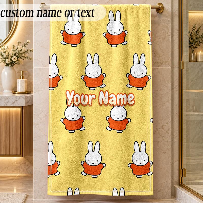 Beach TowelMiffy Custom Name Text Personalized Soft Towel for Beach Pool Indoor Home Decor Gift