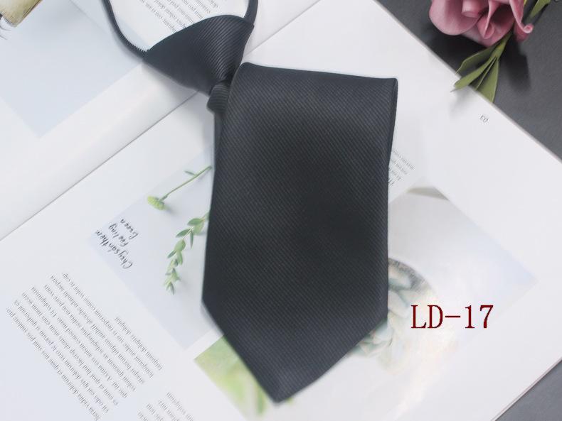 Gravata masculina com zíper para negócios, 8 cm, listras vermelhas e pretas