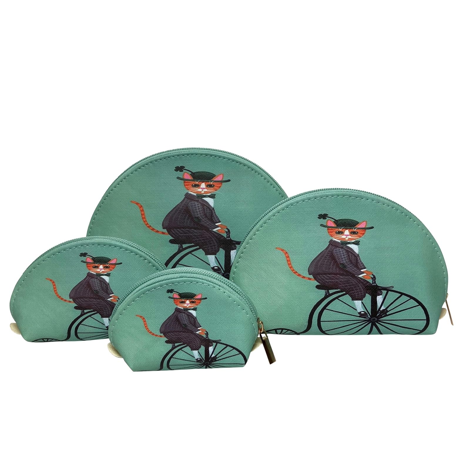 

Set of 4 makeup and accessory Product 08 Light cat-patterned pouches, matryoshka-style pouches, pouches. code ki-179 (No. Blue).