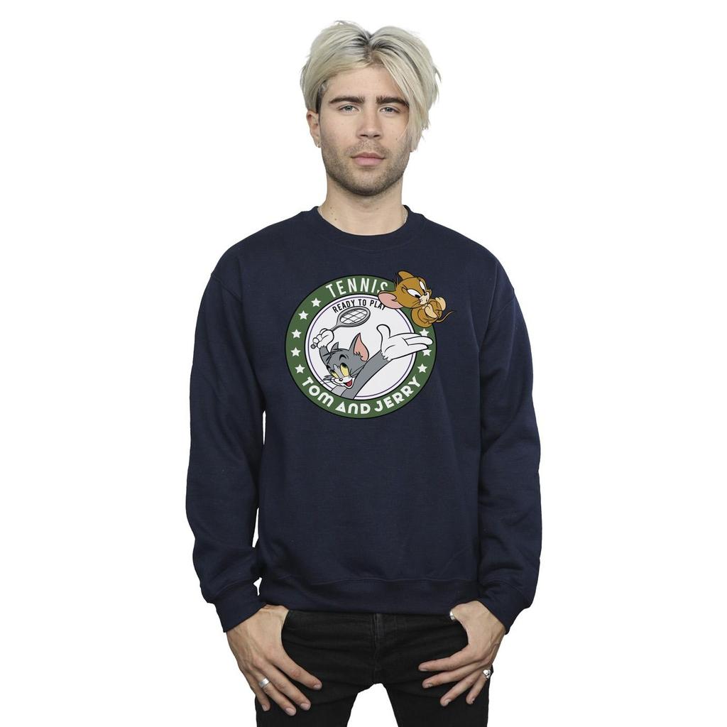 Tom And Jerry Mens Tennis Ready To Play Sweatshirt