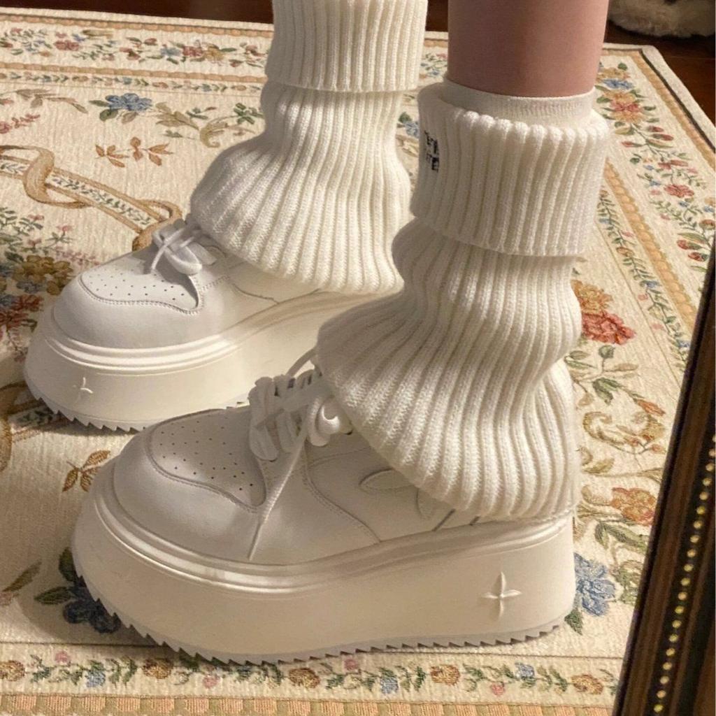 Super fire thick-soled heightening little white shoes 2025 new popular small versatile ins trendy casual student board shoes