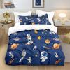 Cute Cartoon Astronaut Duvet Cover Set 2pcs,Queen Size Space Planet Printed Bedding Comforter Covers Set with Pillowcase 75*50cm