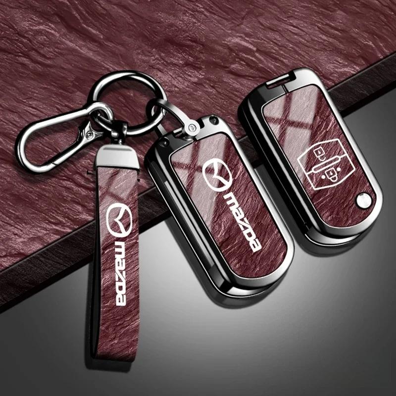 Leather car key cover key case for Mazda 2 3 6 CX3 CX5 CX8 CX30 CX-5 CX-30 CX-8 CX-3 CX4 MX-5 BT50 BT-50 Atenza Axela Shell Bag W4