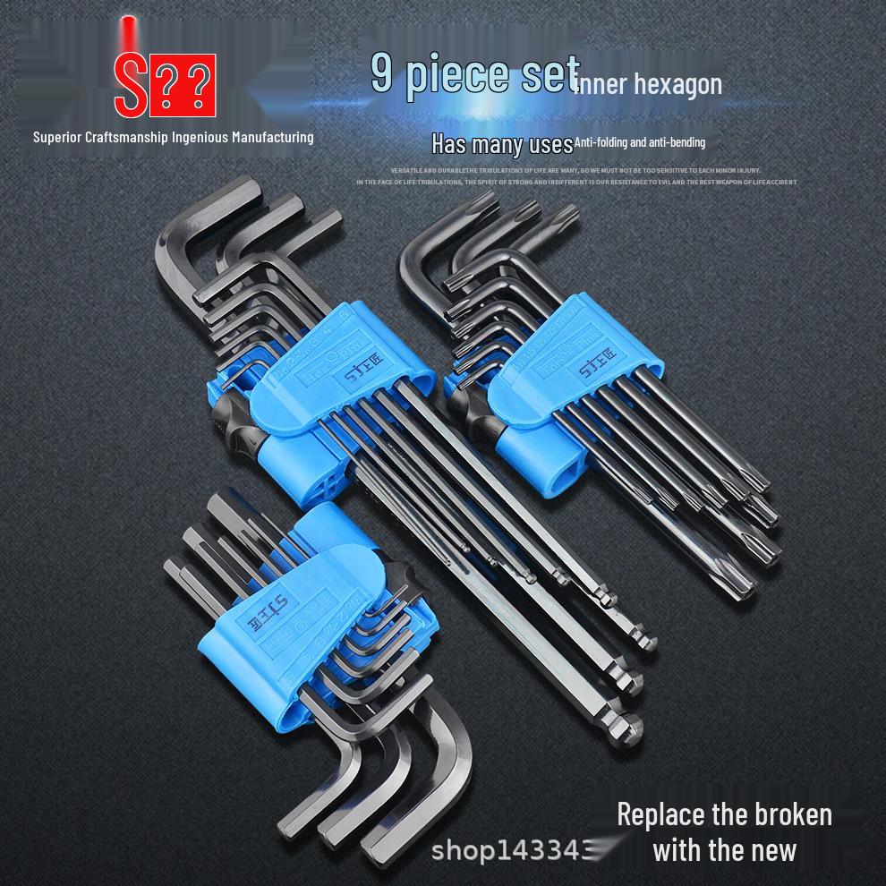 Star-Shaped Hex Key Set: Extended Plum Blossom Wrench Combo Standard Hex Key